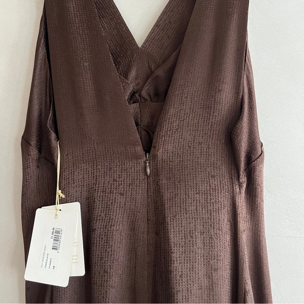 Scanlan Theodore Silk Dress in Chocolate Brown - Picture 8 of 9